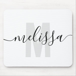 Mousepad Nome de Escrita Manual do Monograma Simples Modern