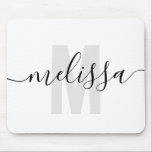 Mousepad Nome de Escrita Manual Simples Moderna do Monogram<br><div class="desc">Monograma moderno com nome de escrita manual.</div>
