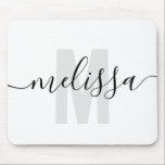 Mousepad Nome de Escrita Manual Simples Moderna do Monogram<br><div class="desc">Monograma moderno com nome de escrita manual.</div>