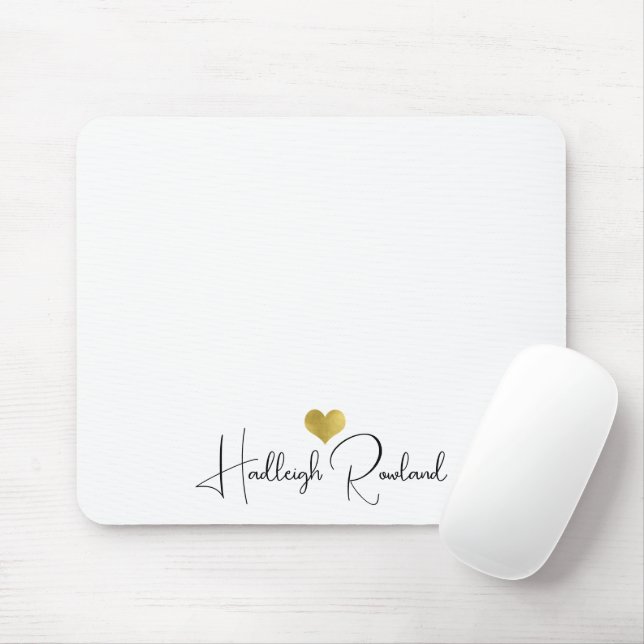 Mousepad Nome de Letra Manual Moderna Monograma (Com mouse)