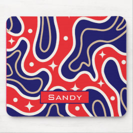Mousepad nome de monograma colorido e descolado