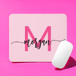 Mousepad Nome de Monograma de Rapariga de Script Moderno Ro<br><div class="desc">Adicione um pop de cor ao seu espaço de trabalho com o nosso Pad do Rato de Nome do Mouse com Script Moderno Rosa Quente, Girly Monogramo! Apresentando um design cor-de-rosa-quente vibrante e personalizado com seu nome em um script moderno chic, este mouse pad combina estilo com praticidade. A superfície...</div>