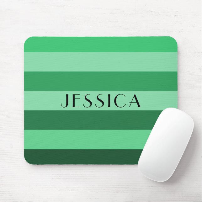 Mousepad Nome de Padrão Verde Moderno (Com mouse)