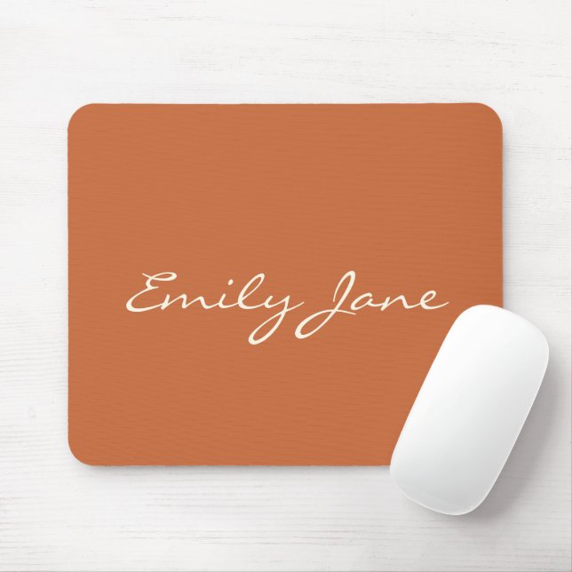 Mousepad Nome de Script Manuscrito do Terracotta Elegante P (Com mouse)