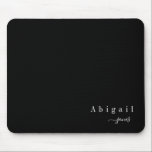 Mousepad Nome de Script Simples Preto Personalizado Moderno<br><div class="desc">Design de nome de script minimalista moderno em fundo preto editável a cores,  simples e elegante,  personalizado pelo excelente seu próprio mouse personalizado. Personalize-o com a cor de fundo de sua escolha.</div>
