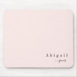 Mousepad Nome de Script Simples Rosa Personalizado do Luxo<br><div class="desc">Design de nome de script minimalista moderno de chic em fundo cor-de-rosa pincelado editável,  simples e elegante,  personalize o seu próprio mouse personalizado. Personalize-o com a cor de fundo de sua escolha.</div>