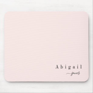 Mousepad Nome de Script Simples Rosa Personalizado do Luxo
