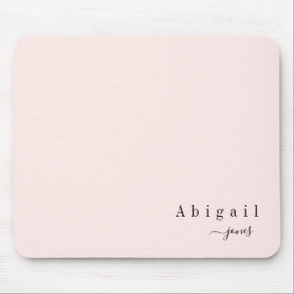 Mousepad Nome de Script Simples Rosa Personalizado do Luxo