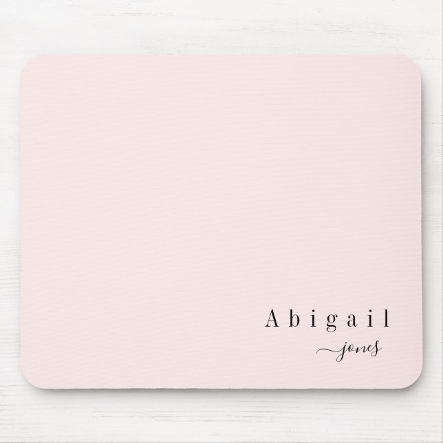 Mousepad Nome de Script Simples Rosa Personalizado do Luxo  (Frente)