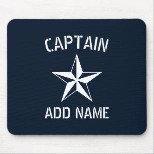 Mousepad Nome do capitão do navio estrela náutica azul mari