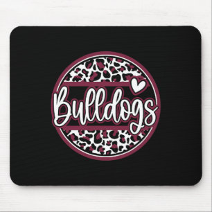 Mousepad Nome do Espírito Escolar Leopard Bulldogs Fan Team