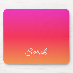 Mousepad Nome do Gradiente Moderno Rosa a Laranja