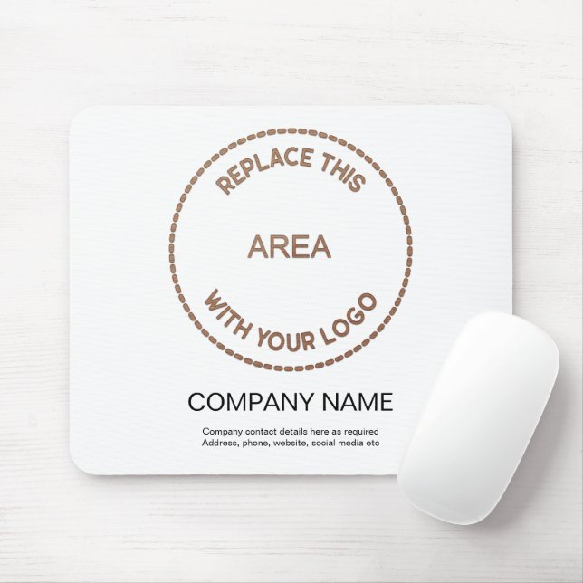 Mousepad Nome do logotipo da empresa - Branco (Com mouse)