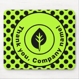 Mousepad Nome do logotipo do promocional Bolinhas e preto