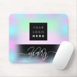 Mousepad Nome do logotipo personalizado Monograma Hológrafo
