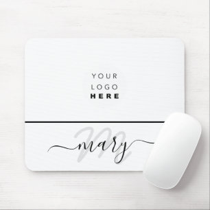Mousepad Nome do logotipo personalizado Monograma preto bra