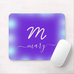 Mousepad Nome do Marinho Real Monograma Cobalt Indygo