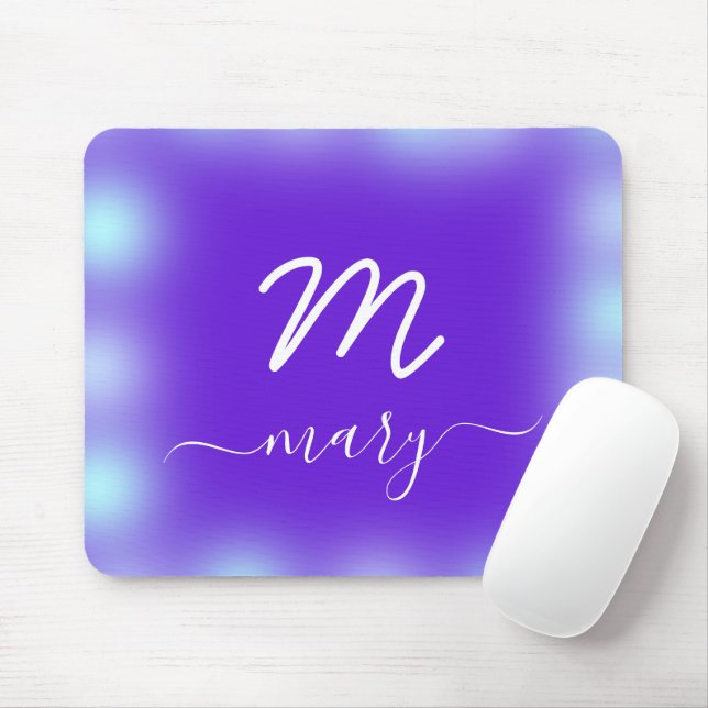 Mousepad Nome do Marinho Real Monograma Cobalt Indygo (Com mouse)