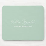 Mousepad Nome do Monograma Assistente Virtual Leve Verde<br><div class="desc">Um simples e elegante cheio monograma e design de ocupação.</div>