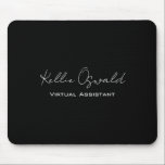 Mousepad Nome do Monograma Assistente Virtual Preto e Branc<br><div class="desc">Um simples e elegante cheio monograma e design de ocupação.</div>