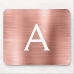 Mousepad Nome do Monograma da Folha Cor-de-rosa rosa Dourad<br><div class="desc">Cor-de-rosa - Rosa Dourado Faux Brugado Metálico Metálico Inofensivo Monograma Nome Monograma Mousepad. Este monograma de Mousepad pode ser personalizado para incluir seu primeiro nome e inicial e é perfeito para a escola ou o escritório e faz um excelente de Natal ou Presente de Aniversário.</div>