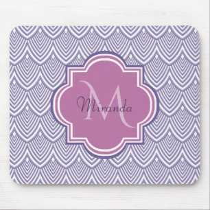 Mousepad Nome do Monograma da Orquídea Archada Ultra Violet