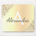 Mousepad Nome do Monograma do Glitter Glitter de Luxo Doura<br><div class="desc">Fracasso Dourado e Folha Metálica Glitter Nome Monograma e Pasta Monográfica Inicial do Rato. Este humsepad, uma menina de luxo, monograma, é perfeito para a casa ou escritório e seria um presente perfeito para um estudante ou um colega de trabalho. Entre em contato com o designer para obter itens correspondentes....</div>