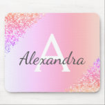 Mousepad Nome do Monograma do Pastel Sparkle Glitter<br><div class="desc">Pastel Pink, Purple, Orange Ombre Faux Sparkle e Glitter Metallic Foil Monogramname e inicial Mouse Monograma. Este humsepad, uma menina de luxo, monograma, é perfeito para a casa ou escritório e seria um presente perfeito para um estudante ou um colega de trabalho. Entre em contato com o designer para obter...</div>