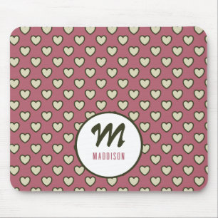 Mousepad Nome do Monograma Teclado do Rato Vermelho Verde