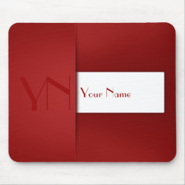 Mousepad Nome do Monograma Vermelho Simples Moderno - Mouse