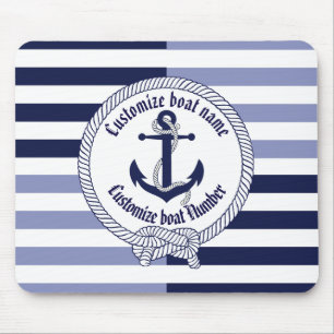 Mousepad Nome do nó/personalização da âncora náutica/d