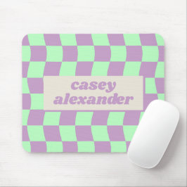 Mousepad Nome do Padrão do Tabuleiro de Verificação Verde P