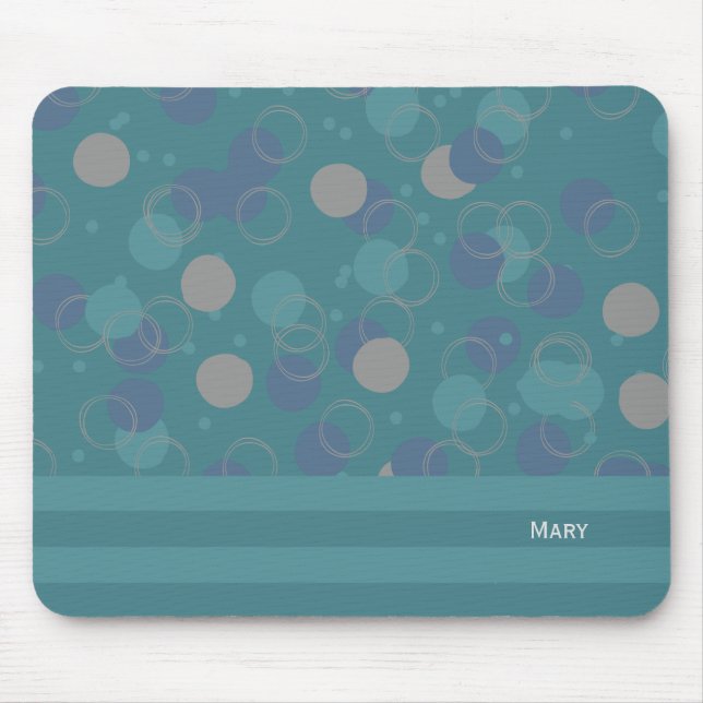 Mousepad Nome do Padrão dos Círculos Azuis Clássicos Modern (Frente)