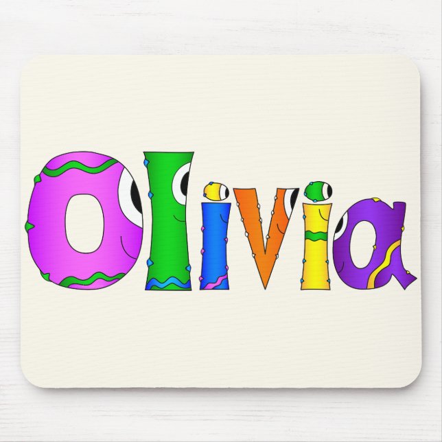 Mousepad Nome do Personagem de desenho animado "Olivia" (Frente)
