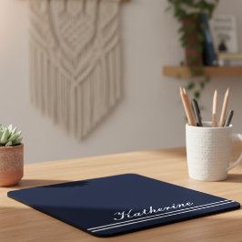 Mousepad Nome do Script Azul Marinho Minimalista