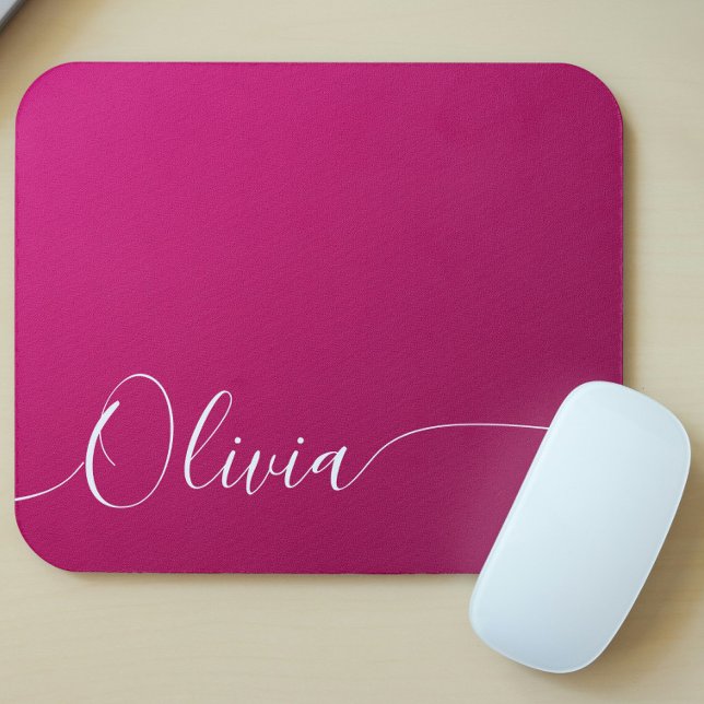Mousepad Nome do Script de Caligrafia Elegante Branco do Sh (Criador carregado)