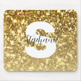 Mousepad Nome do Script do Monograma do Glitter Glitter Gli