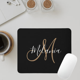 Mousepad Nome do Script Elegante do Na moda do Monograma Do