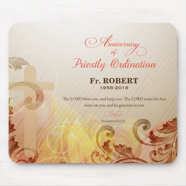 Mousepad Nome e ano personalizados, 60.a ordenação principa (Frente)