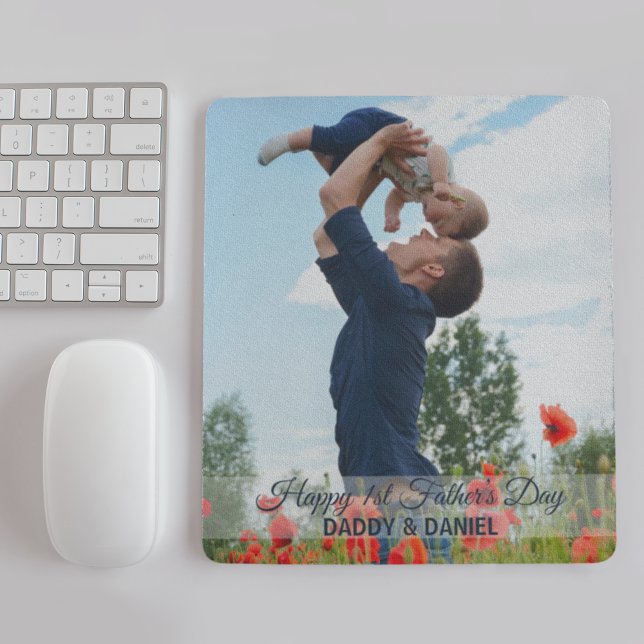 Mousepad Nome e Foto Personalizados do Primeiro Pai Feliz (Criador carregado)