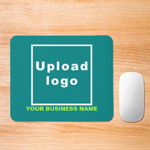 Mousepad Nome e logotipo da empresa no teclado verde do mou