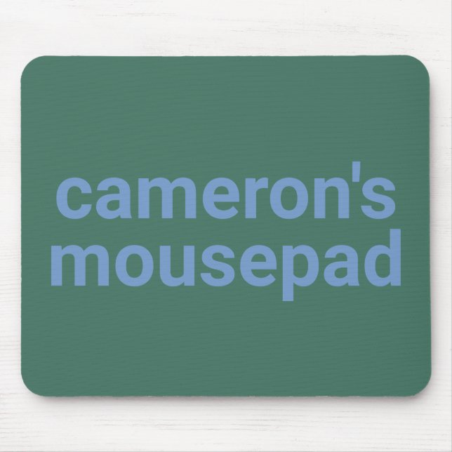 Mousepad Nome e rótulo verdes minimalistas modernos (Frente)