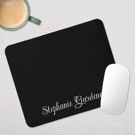 Mousepad Nome em Caligrafia Curlada Preto e Branco