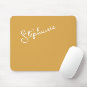 Mousepad Nome em Letra de Forma Personalizada em Dourado Mo