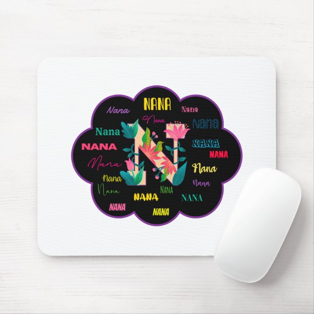 Mousepad Nome Floral Nana (Com mouse)