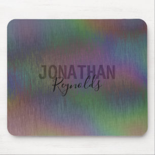 Mousepad Nome Holográfico Moderno do Metal Monograma - Mou