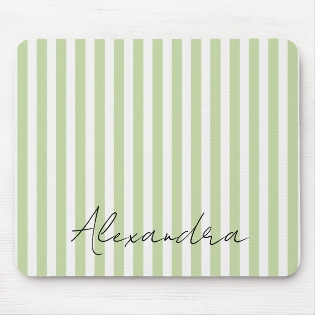 Mousepad Nome Listras Brancas Verdes (Frente)