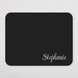 Mousepad Nome Moderno de Menina Preto e Branco
