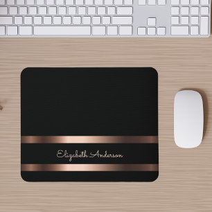 Mousepad Nome moderno minimalista de na moda bronze preto