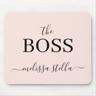 Mousepad Nome Moderno Rosa A Chefe Presente Feminino